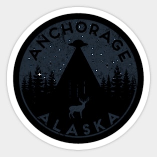 Anchorage Alaska Ufo Spaceship Sticker